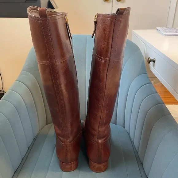 Tory Burch Brown Leather Riding Boots- Size 8