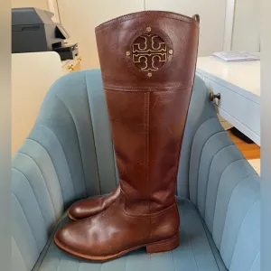 Tory Burch Brown Leather Riding Boots- Size 8
