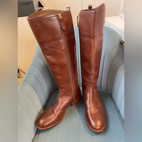 Tory Burch Brown Leather Riding Boots- Size 8