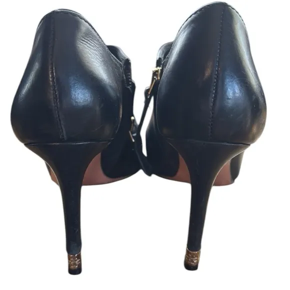 Tory Burch Chic Black Leather Ankle Boots w zippers