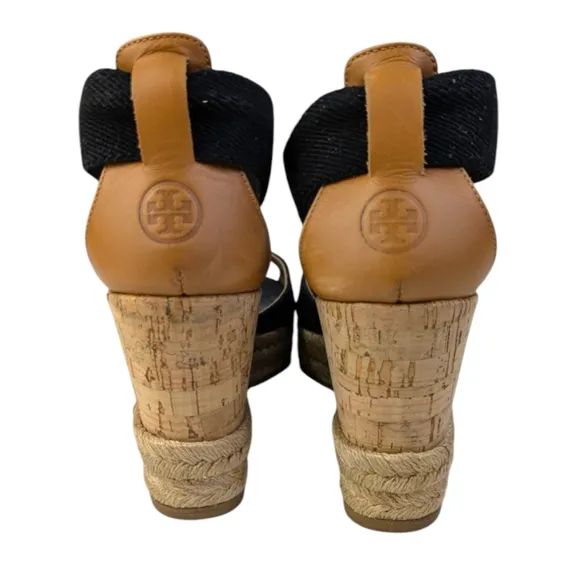 Tory Burch Cork Wedge Sandals $248 GUC Size  6  S3329