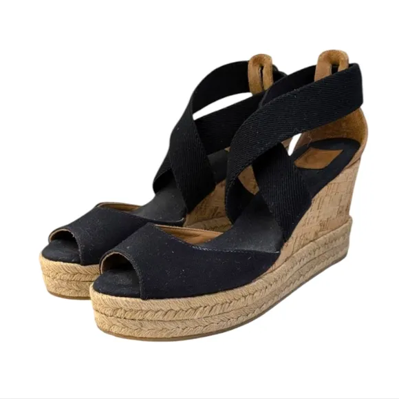 Tory Burch Cork Wedge Sandals $248 GUC Size  6  S3329