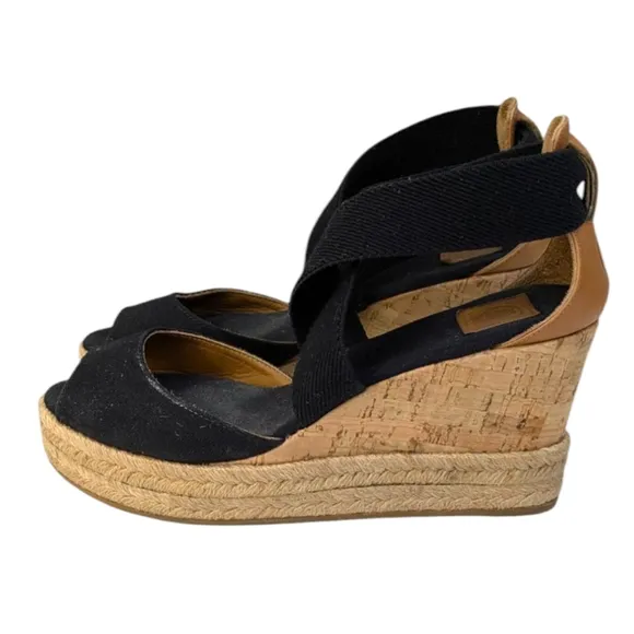 Tory Burch Cork Wedge Sandals $248 GUC Size  6  S3329