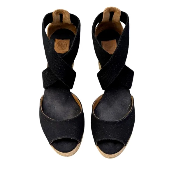 Tory Burch Cork Wedge Sandals $248 GUC Size  6  S3329