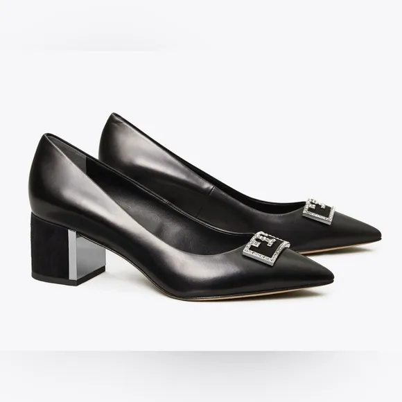 Tory Burch Elegant Black Women's Shoes with Embellished Detail