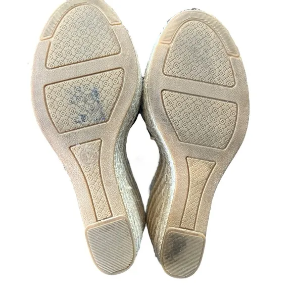Tory Burch Espadrille Frieda Platform Sandals Green and Blue