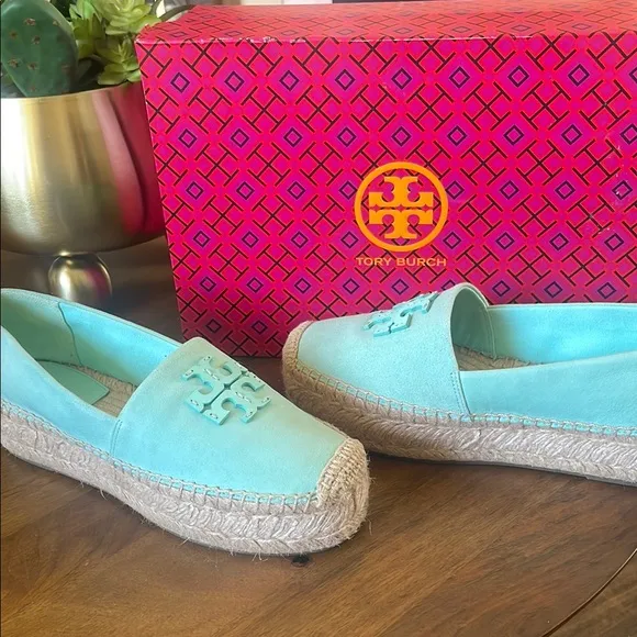 Tory Burch Light Blue Espadrille Flats
