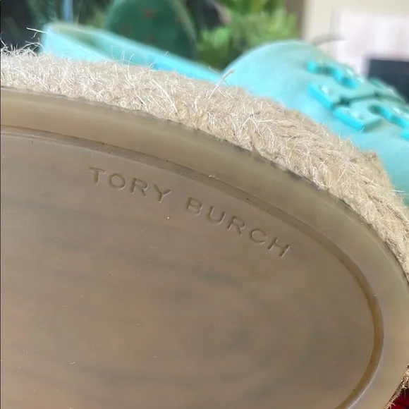 Tory Burch Light Blue Espadrille Flats