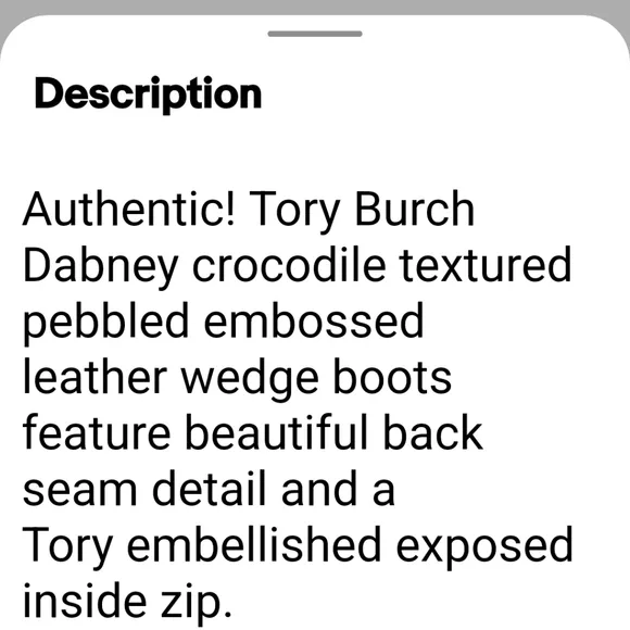 Tory Burch NWOB Black Dabney Croc Textured  Pebbled Embossed Knee-High B…