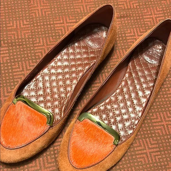 Tory Burch Orange and Brown Women's Flats
