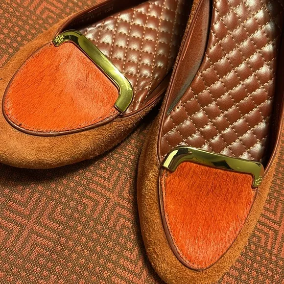 Tory Burch Orange and Brown Women's Flats