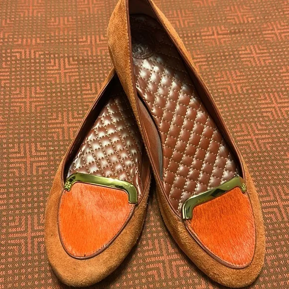 Tory Burch Orange and Brown Women's Flats