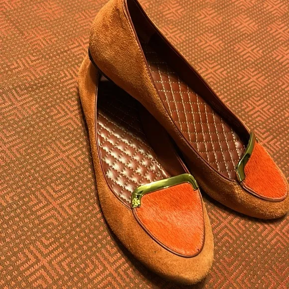 Tory Burch Orange and Brown Women's Flats