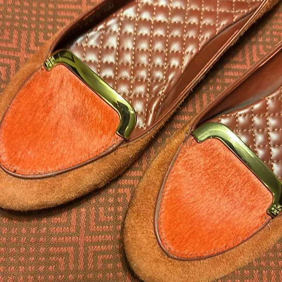 Tory Burch Orange and Brown Women's Flats