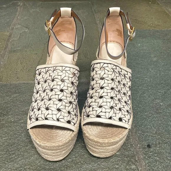Tory Burch Platform Espadrille Wedge Sandals