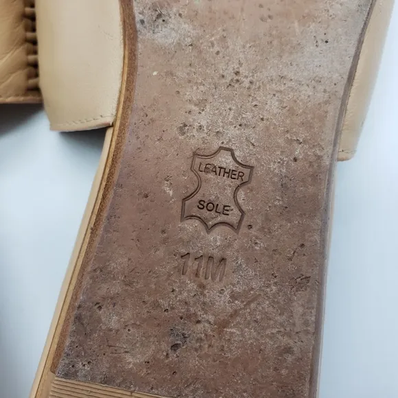 Tory Burch SIENNA tan strappy mule slides leather upper lining sole Women US 11