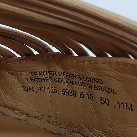 Tory Burch SIENNA tan strappy mule slides leather upper lining sole Women US 11