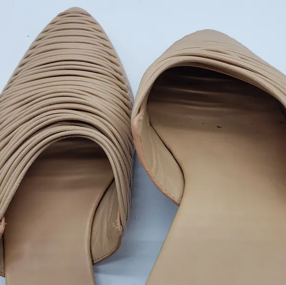 Tory Burch SIENNA tan strappy mule slides leather upper lining sole Women US 11
