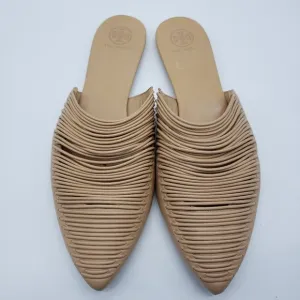 Tory Burch SIENNA tan strappy mule slides leather upper lining sole Women US 11