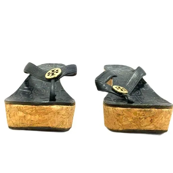 Tory Burch Wedge Leather Thora Sandal - Size 7
