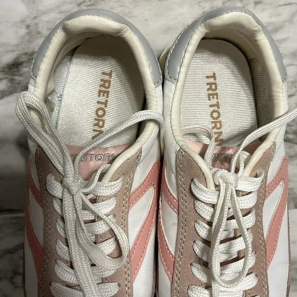 Tretorn Size 8 M RAWLINS Blush Sneakers Women's Shoes White and Pink Sneakers