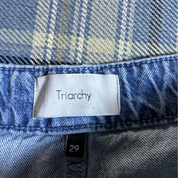Triarchy Anthropologie Womens Wide Leg Crop Jean, Blue Medium Wash