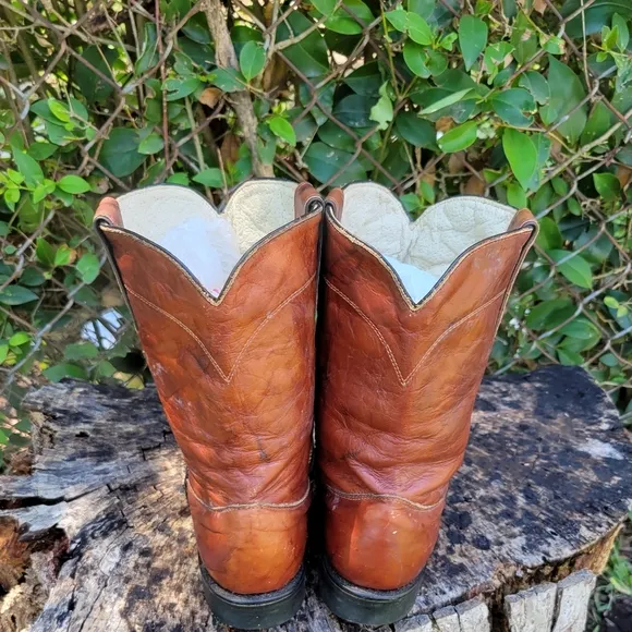 Trinity River Vintage Roper Boots/ Genuine Leather Cowboy Boots Size 7.5US 55