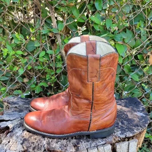Trinity River Vintage Roper Boots/ Genuine Leather Cowboy Boots Size 7.5US 55