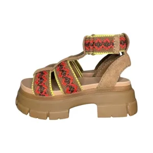 UGG Ashton Heritage Braid Platform Sandals Tan Suede Boho Chunky Sole