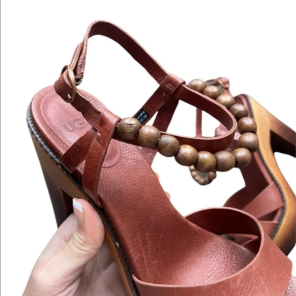 UGG Australia Cinnamon Naima Sandals with Heels Platforms