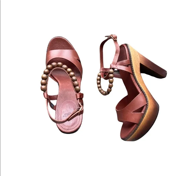 UGG Australia Cinnamon Naima Sandals with Heels Platforms