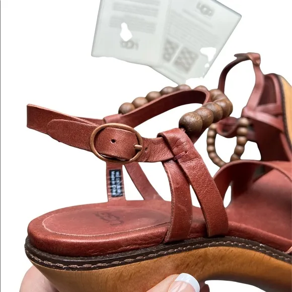 UGG Australia Cinnamon Naima Sandals with Heels Platforms