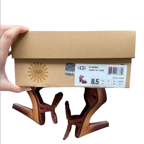 UGG Australia Cinnamon Naima Sandals with Heels Platforms