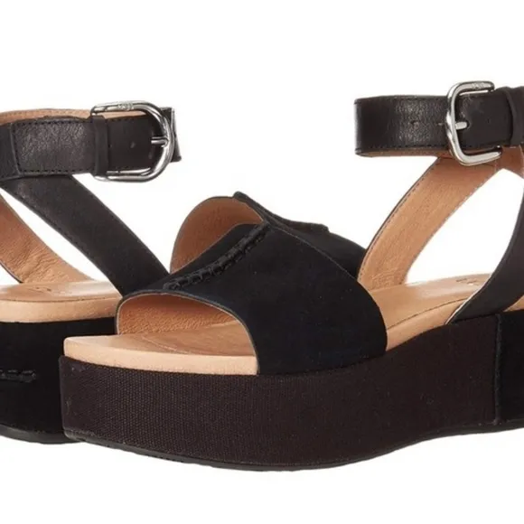 UGG Chapala Sandals Women's EU 39.5 or US 8.5 Suede Leather Black Platform