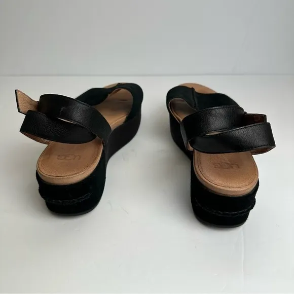 UGG Chapala Sandals Women's EU 39.5 or US 8.5 Suede Leather Black Platform