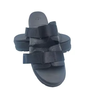 UGG CLEM BLACK FAUX LEATHER PLATFORM SLIDE SANDALS, WOMEN US 10/ EUR 41 ~NEW