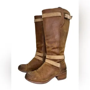UGG Darcy Australian Riding Buckle Boots w/ zipperFull Grain Distressed Leather