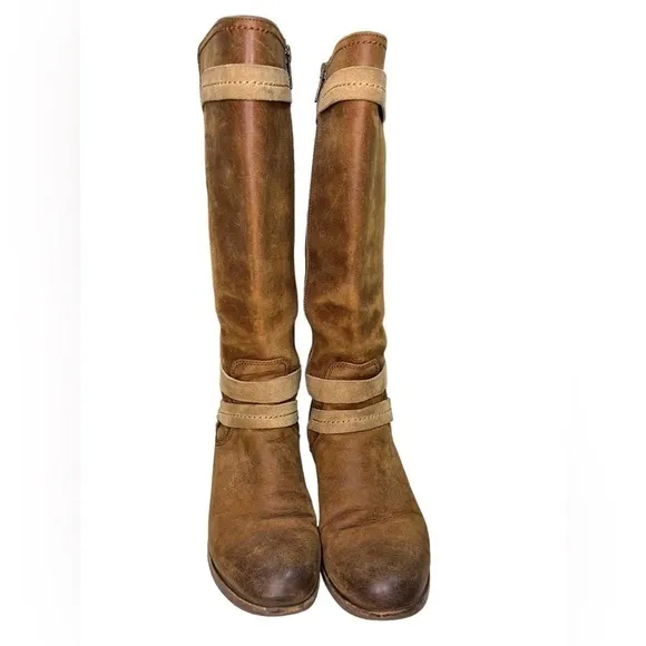 UGG Darcy Australian Riding Buckle Boots w/ zipperFull Grain Distressed Leather