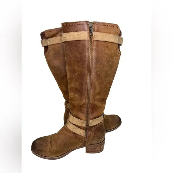 UGG Darcy Australian Riding Buckle Boots w/ zipperFull Grain Distressed Leather