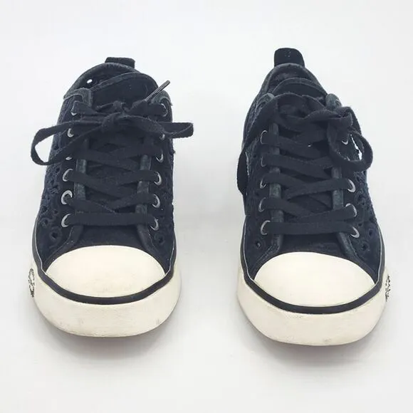 UGG Evera Cut Out Sneakers Shoes Womens Size 6 Black Suede Fairy Grunge Goth