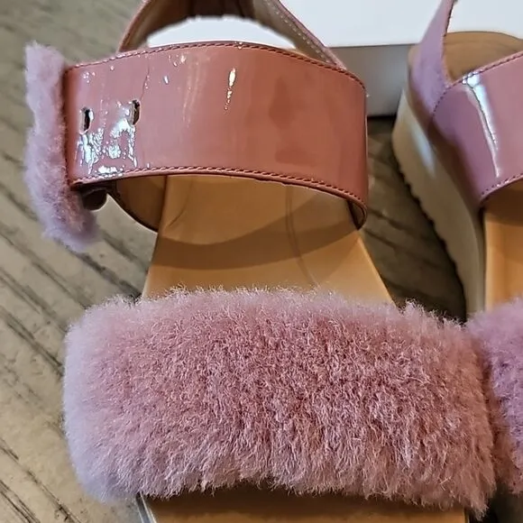 UGG le fluff size 7.5 platform sandals pink excellent condition