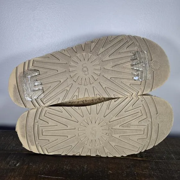 UGG Maxi Curly Tazz Womens Size 10 Fuzzy Warm Platform Slippers Shoes Brown