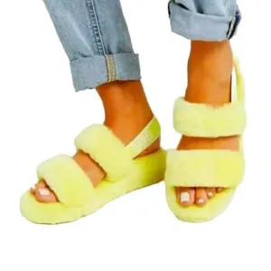 UGG Oh Yeah Neon Yellow Sandals