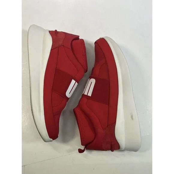 UGG Sneakers Size 8.5 Red White Logo Spell Out Neutra 1095097 Neoprene