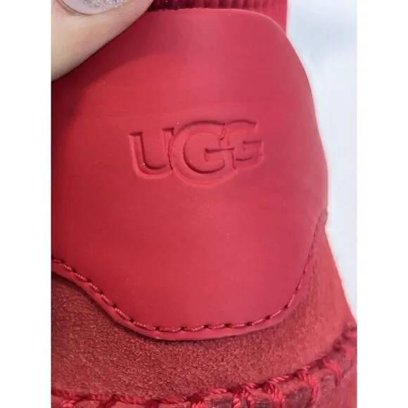 UGG Sneakers Size 8.5 Red White Logo Spell Out Neutra 1095097 Neoprene
