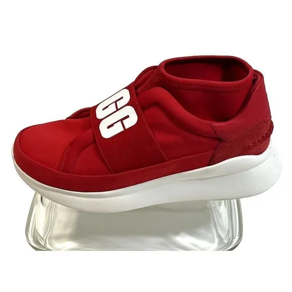UGG Sneakers Size 8.5 Red White Logo Spell Out Neutra 1095097 Neoprene