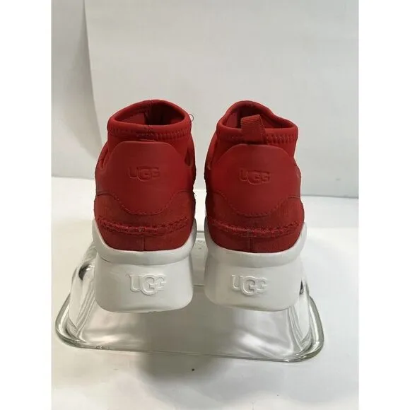 UGG Sneakers Size 8.5 Red White Logo Spell Out Neutra 1095097 Neoprene