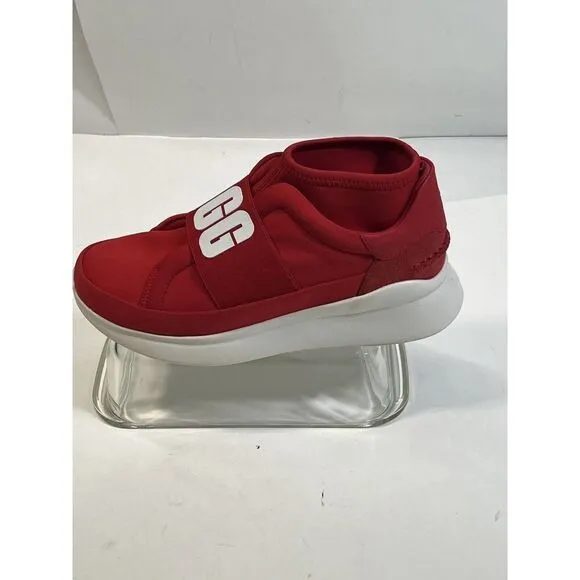UGG Sneakers Size 8.5 Red White Logo Spell Out Neutra 1095097 Neoprene