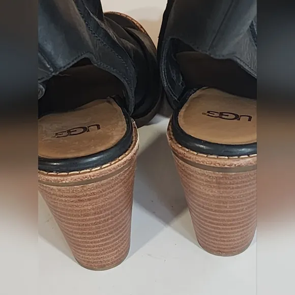 UGG Valencia Peep-Toe Geniune Leather Ankle Boots Sz. 9