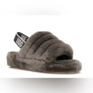 UGG Women’s Fluff Yeah Platform Sling Back Sherpa Slide Sandals Size 7